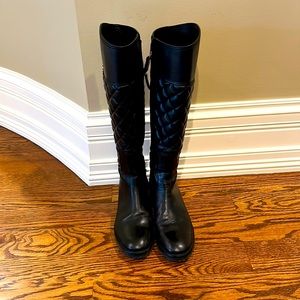 Tory Burch black leather boots boots